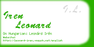 iren leonard business card